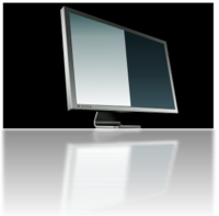 Monitor showing light and dark screen